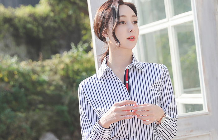 颜色 绷带 基本 棉弹力 衬衫