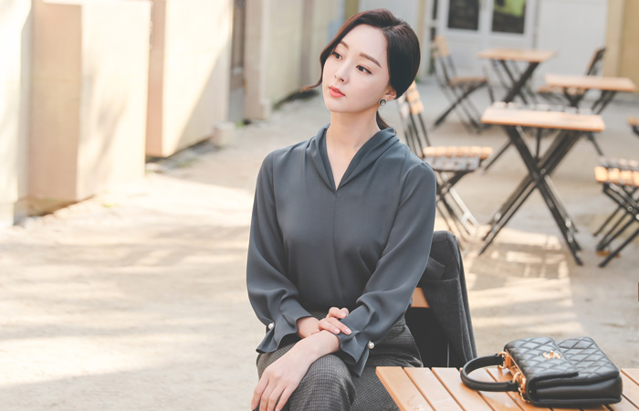 褶皱 披巾领 细褶 珍珠 罩衫