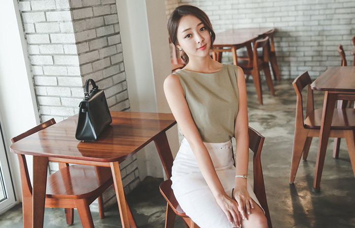 亚麻背心/打底衫船领女衬衫