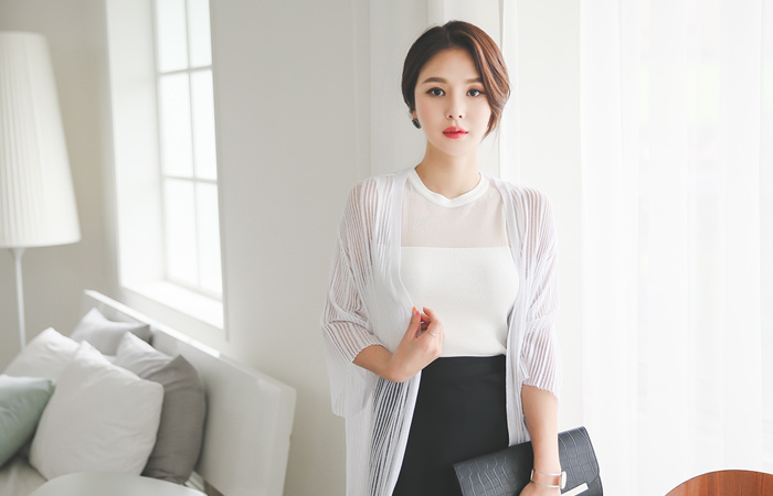 冰衬透明度款开衫