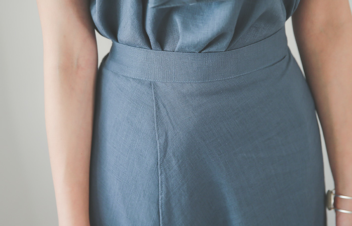 带来规则郁金香说唱亚麻裙子