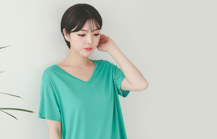 日常V形短袖T恤