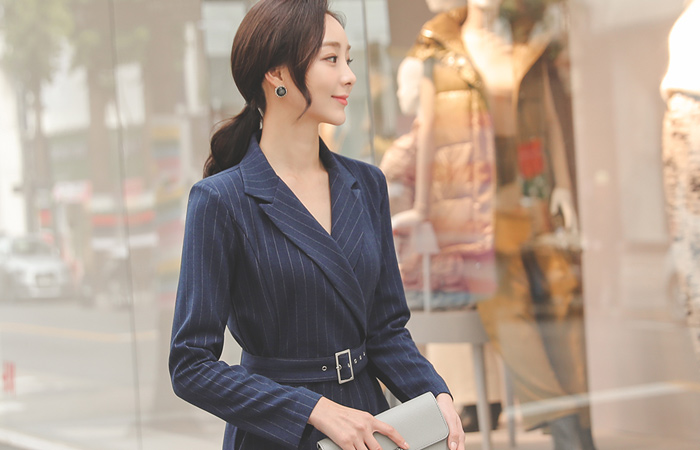 摩登 条纹 棉 羊毛 连体裤