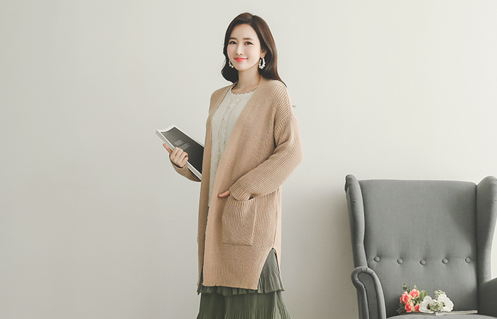 自然宽松哈吉开衫