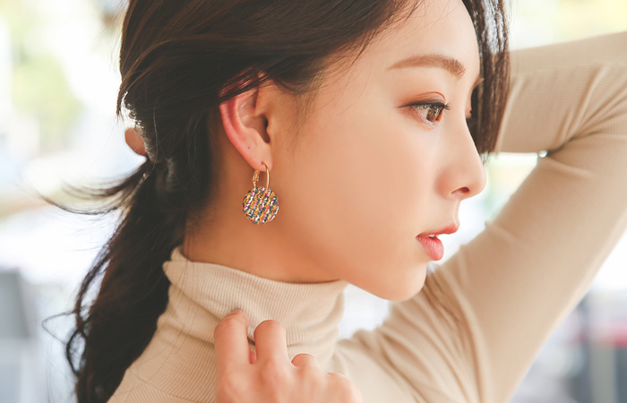 环 粗呢 Gold 耳环