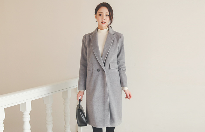 双口袋 缝线 修身 코트Ⅱ