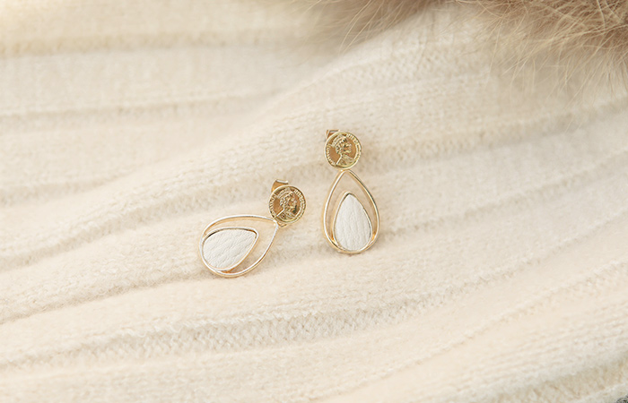 压花 人造皮夹 硬币 吊坠 耳环