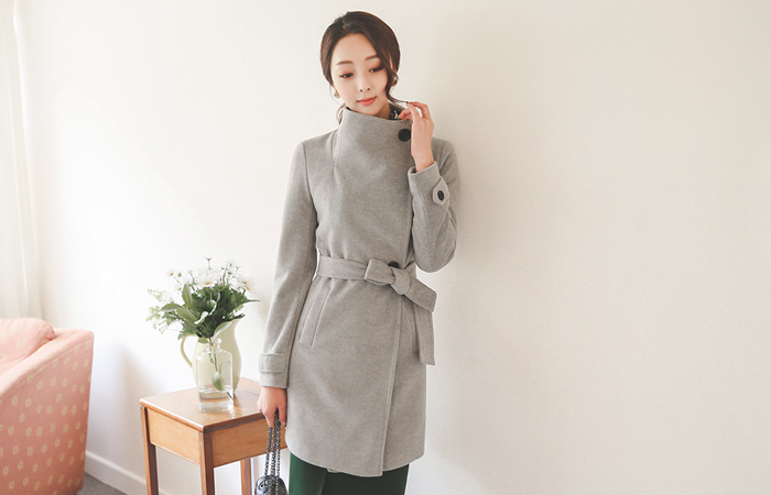 克莱尔宽领呢子大衣