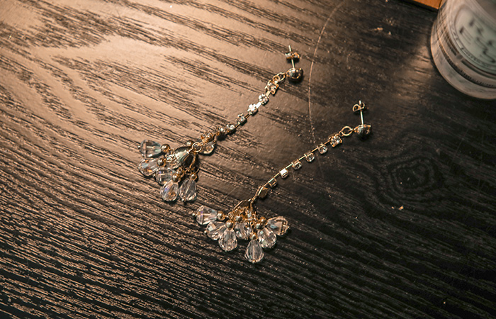 珠串 花纹 长款 耳环