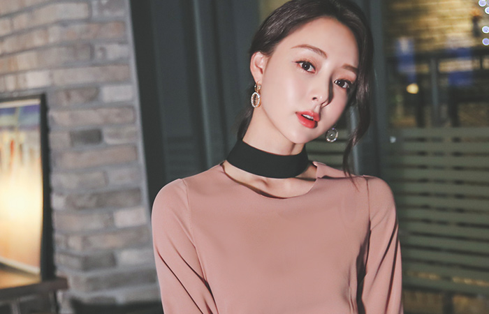 颈链领 泡泡袖 超长 宽松 连体裤