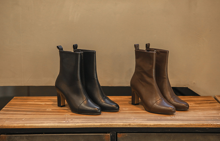 圆形 缝线 木跟 脚踝 靴子