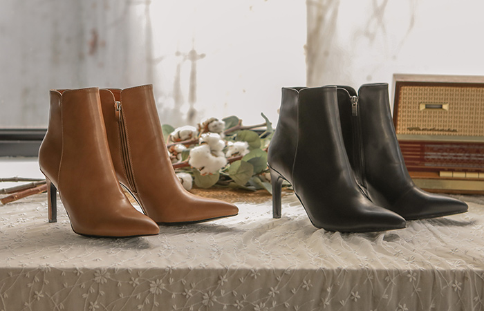 缝线 开衩 尖头线 短靴