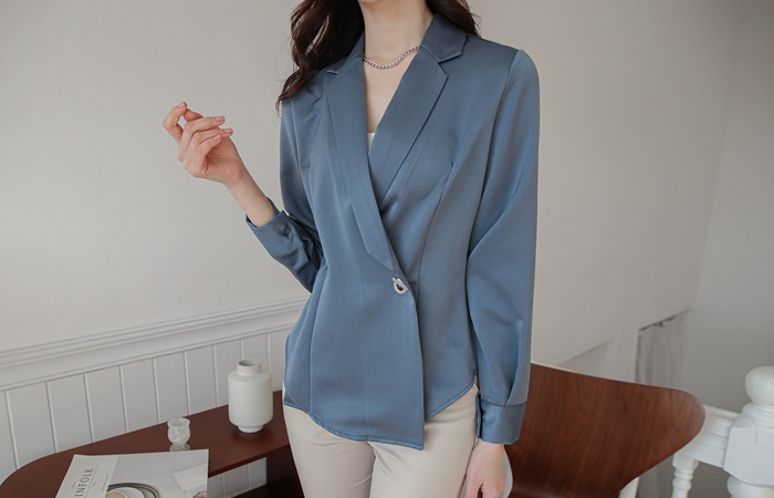 衬衫 领子 银环 缎子 罩衫