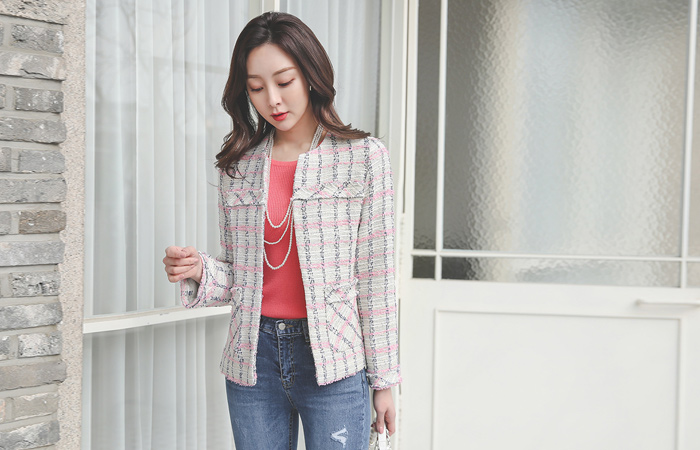 薰衣草 颜色 流苏 配色 粗呢 夹克