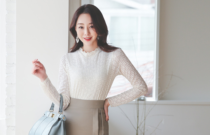 缂丝 蕾丝 二重 荷叶边领 罩衫