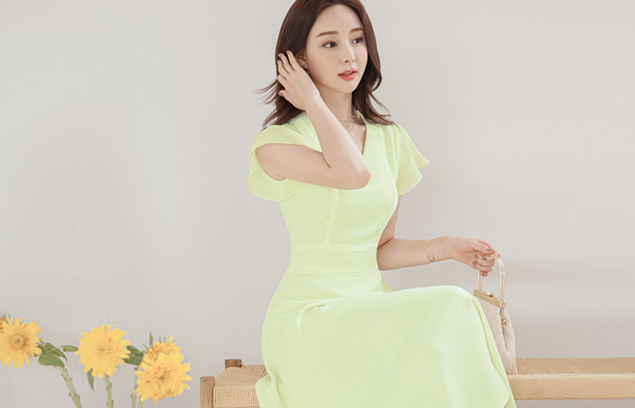 缂丝 花边 飞袖 雪纺 连衣裙