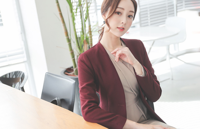 银条 花边 扣子 修身 无领 夹克