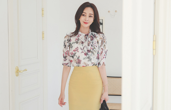 东方型 花纹 叶子 透视 罩衫