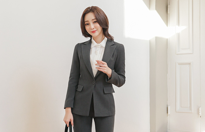 最少 尖角翻领 弹力 单扣 夹克