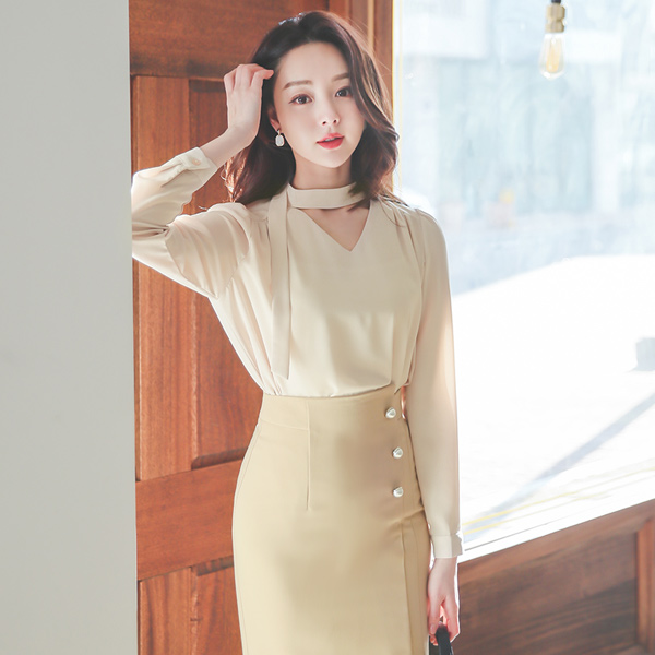 珍珠 颈链领 不规则 围巾 罩衫