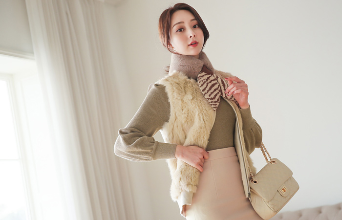 真 兔毛 羊毛针织 拉链卫衣 马甲