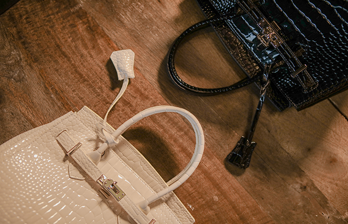 [模特穿42次]古典 버킨 漆皮 鳄鱼纹 手提包