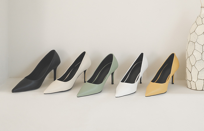 [模特穿43次]柔丝 触摸 尖头高跟鞋