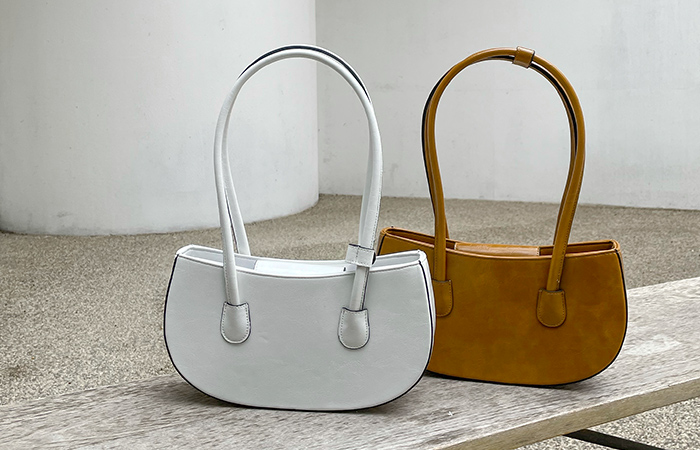 [模特穿43次]半月形 古典 硬盘 肩包