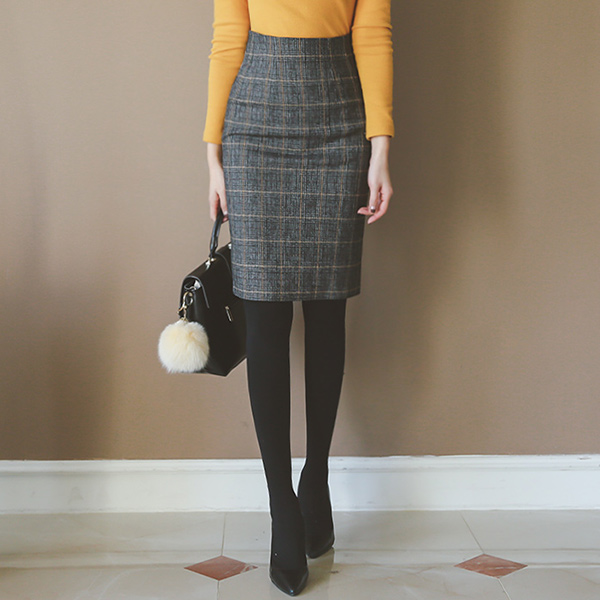 复古/古典格伦检查提高裙子