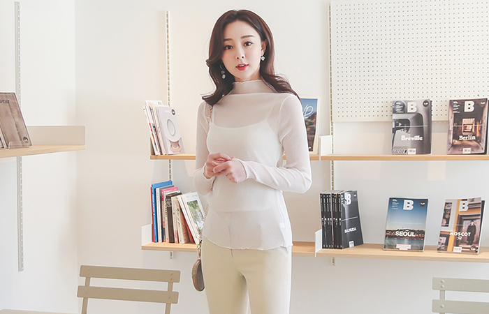 波浪卷 裁剪 去皱纹 透视 罩衫