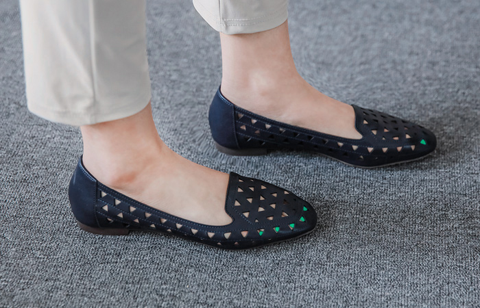 三角印花平底鞋