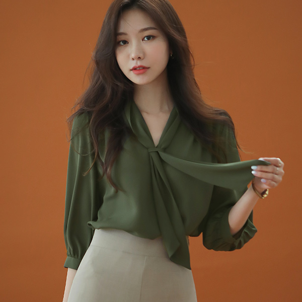 领带 结环形 7分 罩衫