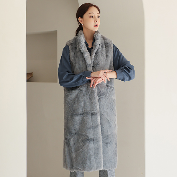高龄 ECO-毛 长款 马甲