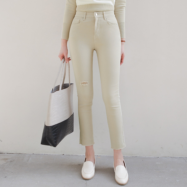 Destroyed 里面松紧带 不间断 裤子