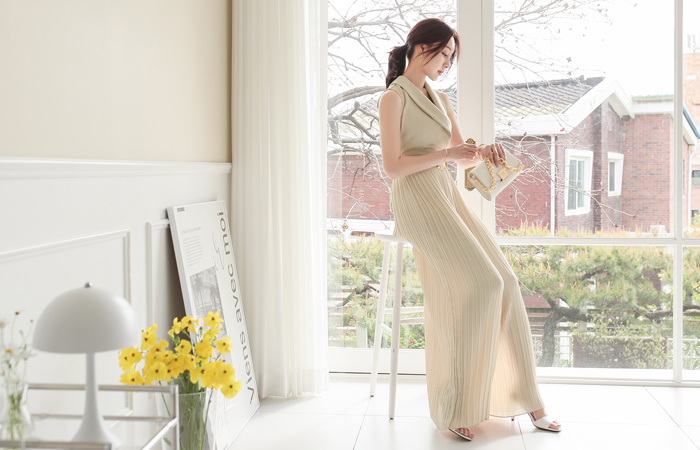 披巾领 背心/打底衫 宽松 褶边 점프 西装