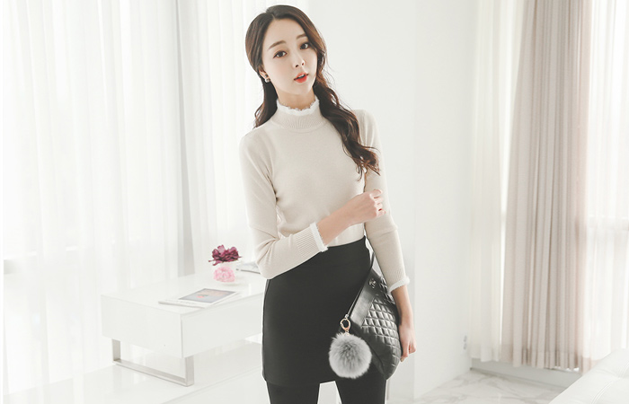 水貂皮松紧带迷你裙子