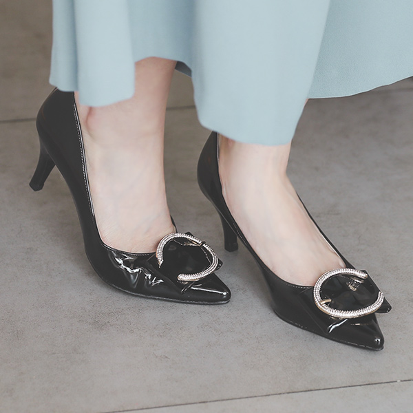 C戒指 镶钻 浪漫 漆皮 细高跟