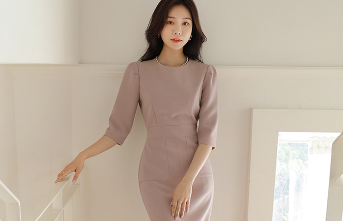 shasha 女性化的 底端 透视 修身 连衣裙