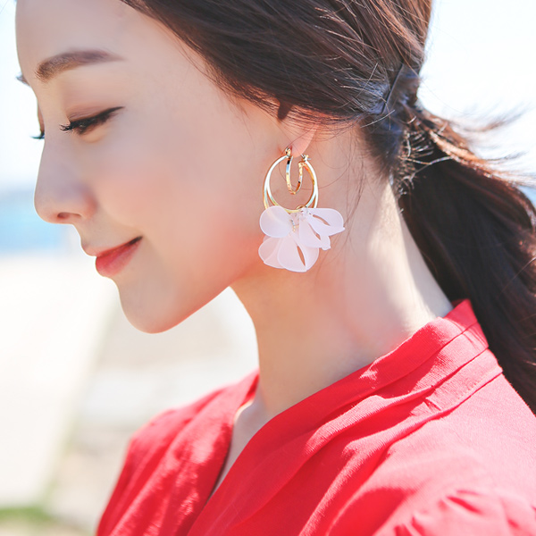 夏威夷 宽松 花瓣 耳环