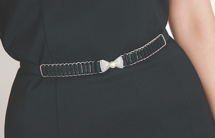 珍珠宝石 蝴蝶结 松紧带 腰带