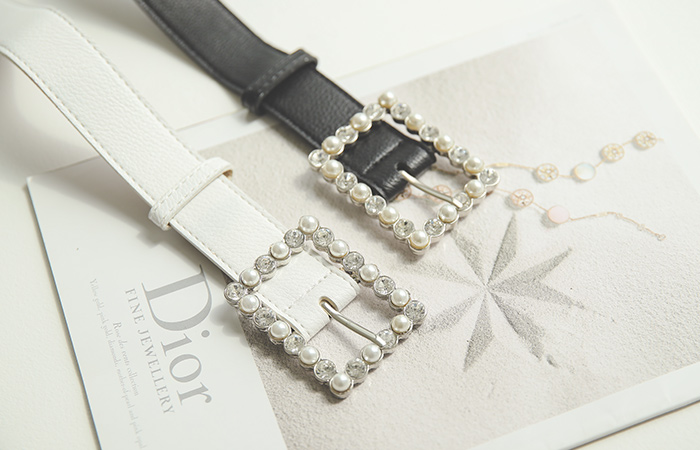 方形 镶钻&珍珠 分层 腰带