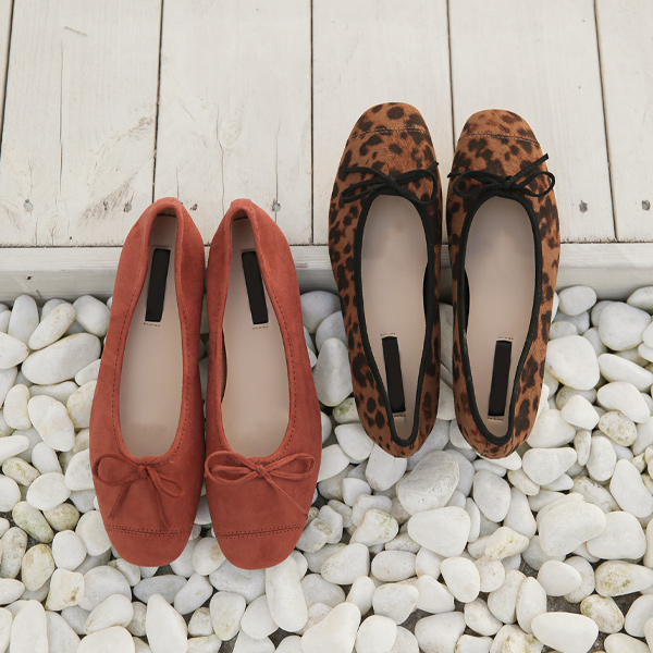 翻毛皮 엔젤리본 平底鞋