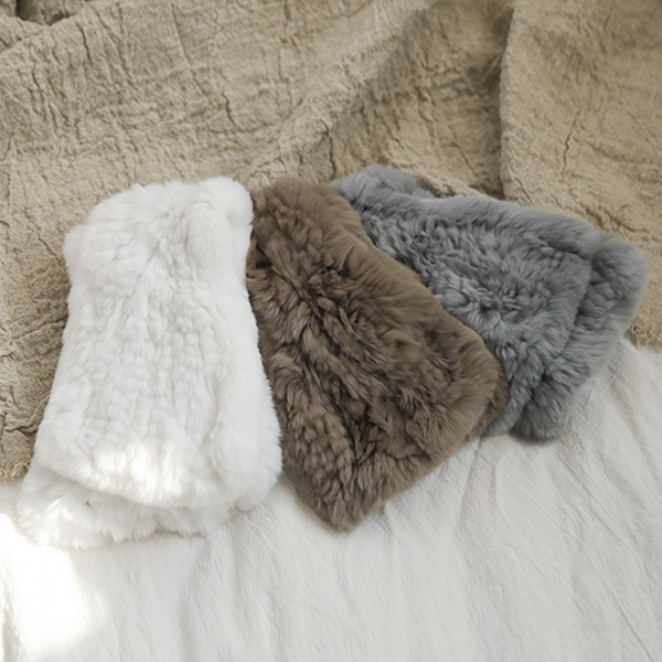 真 獭兔皮 迷你 围巾