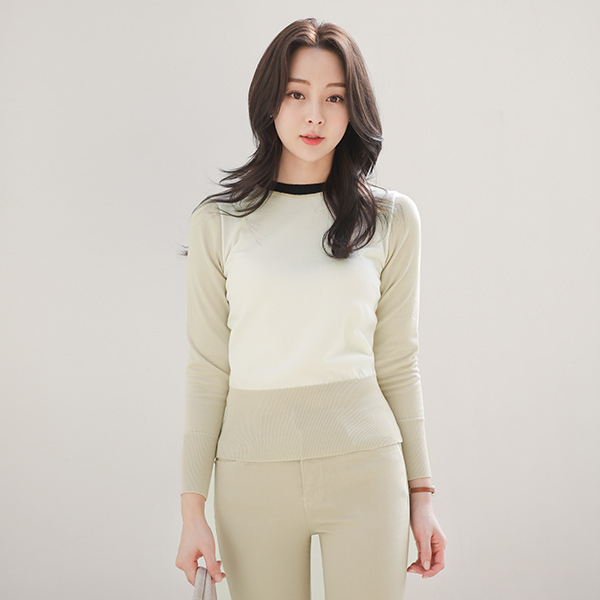 宽松 罗纹布 三个 配色 针织衫