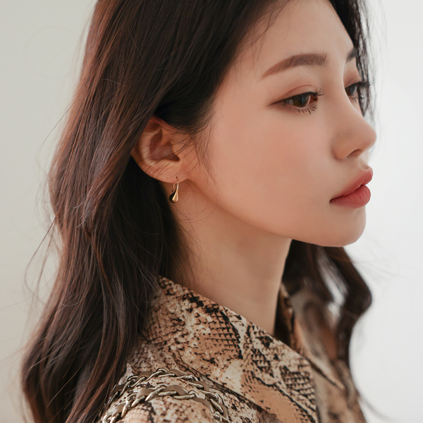 水珠 黄金 钩 耳环