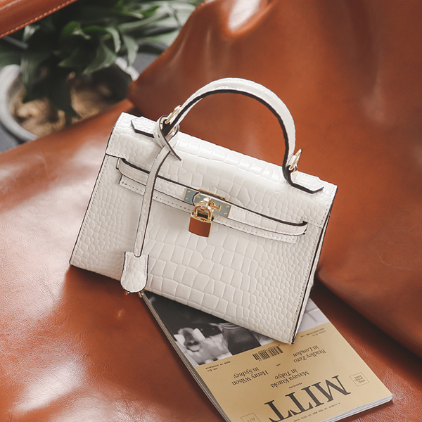 漆皮鳄鱼皮小手提包