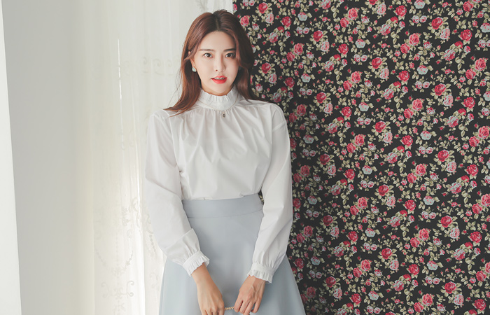 荷叶边领 弹力棉 罩衫 Ⅱ