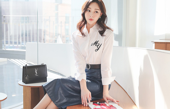 宽松款 袖口 英文字母 缂丝 棉 衬衫