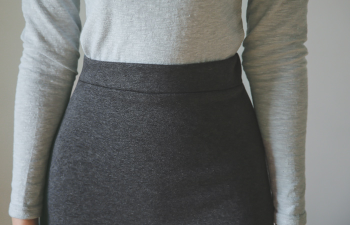 水貂加绒松紧带波浪群/喇叭裙裙子