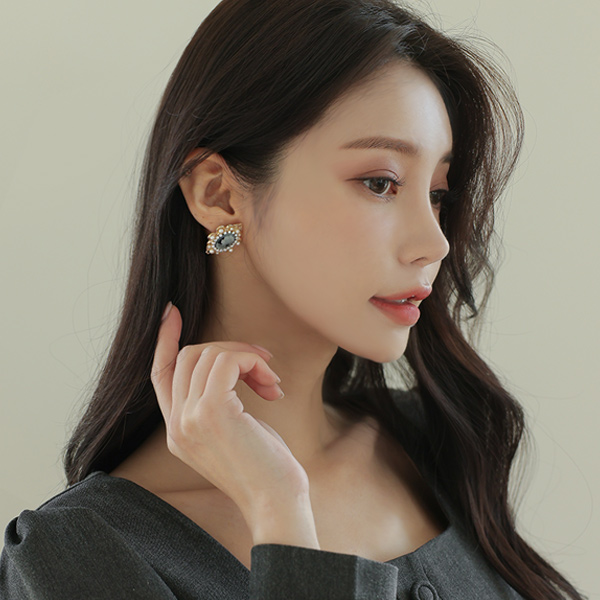 古董 珍珠 耳环